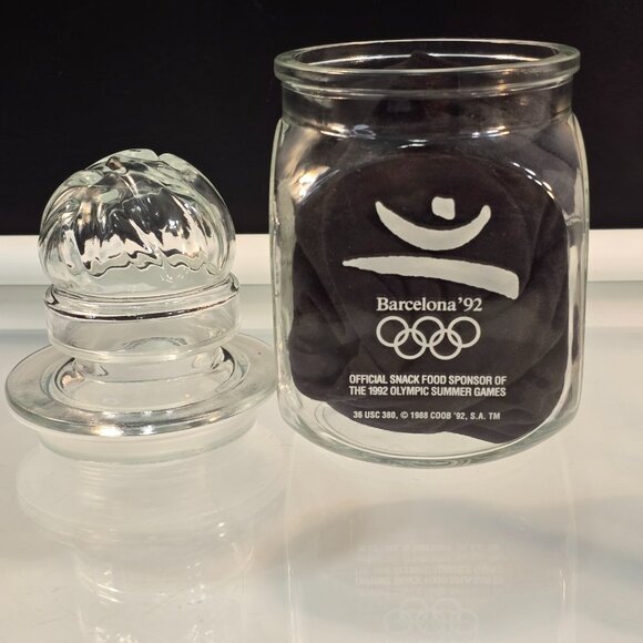 SNICKERS '92 Barcelona Albertville Winter Summer Olympic Games Glass Jar & Lid - Picture 6 of 6